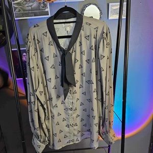 Unique Vintage Harry Potter and the Deathly Hallows Button Up - Plus Size